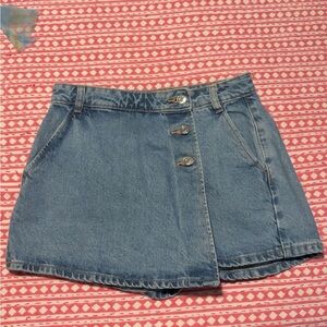 Zara Light Blue Denim Mini Skort